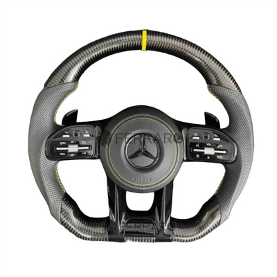 (PRENOTA) Volante per Mercedes, Carbonio Diagonale, Sport, Etichetta Gialla, Punzonatura, AMG