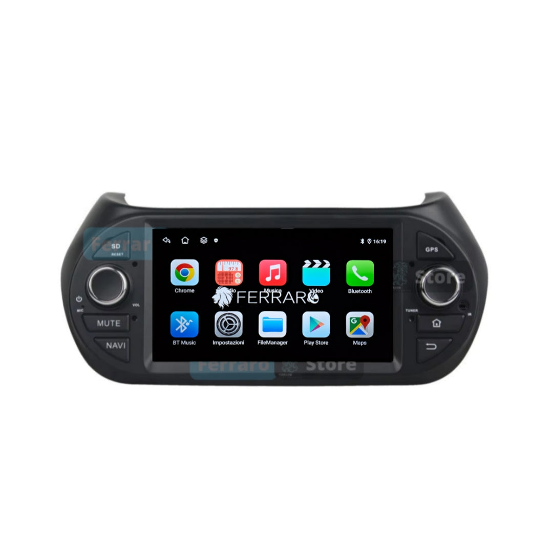 (PRENOTA) Autoradio per Fiat Qubo 7", Citroen Nemo, Peugeot Bipper  (2008 - 2017) Android, Bluetooth, CarPlay, Android Auto, 4GB/8GB Ram