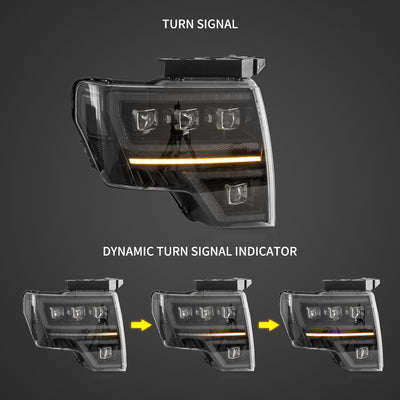 (PRENOTA) Fanali Anteriore Completo per Ford F150 12ª Serie (2009-2014) a LED