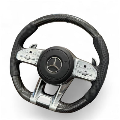 (PRENOTA) Volante per Mercedes, Etichetta Nera, Carbonio, Filo Nero, AMG
