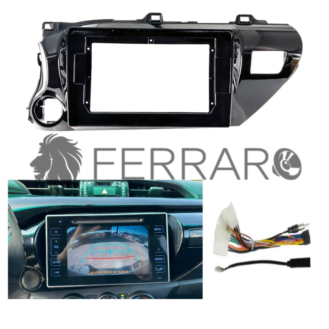 (PRENOTA) Kit Montaggio Autoradio 10.1"Pollici Toyota Hilux AN120 (2015-2024) Mascherina, Cablaggio Autoradio Android