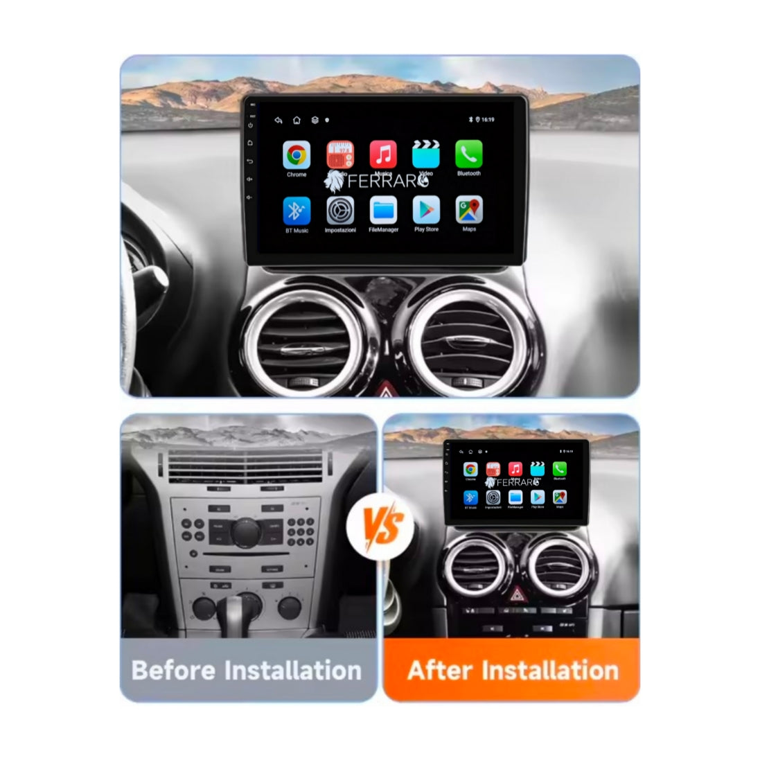 Autoradio per Opel Corsa D 9" (2006-2015) Android, Bluetooth, CarPlay, Android Auto, 2GB/4GB/6GB/8GB Ram
