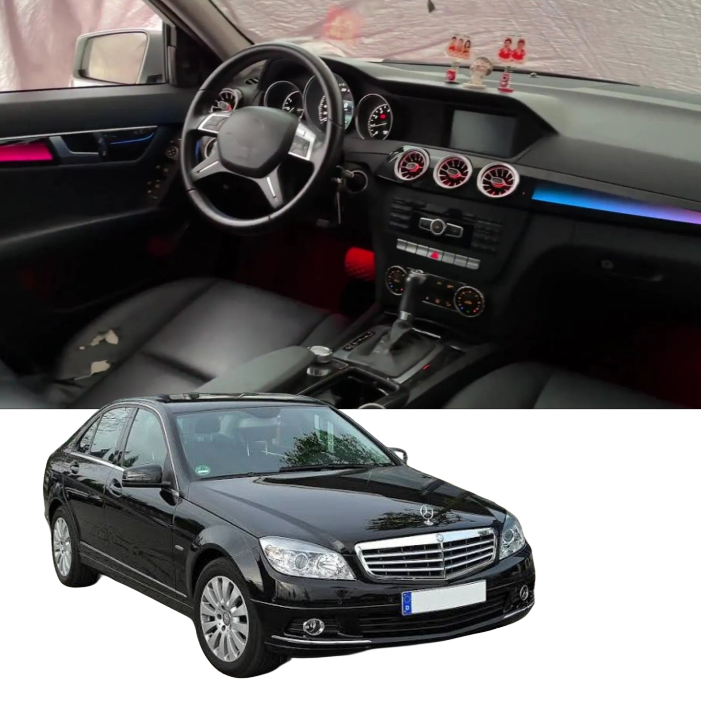 (PRENOTA) Ambient Light per Mercedes Classe C W204 (2007-2014), 256 Colori, APP