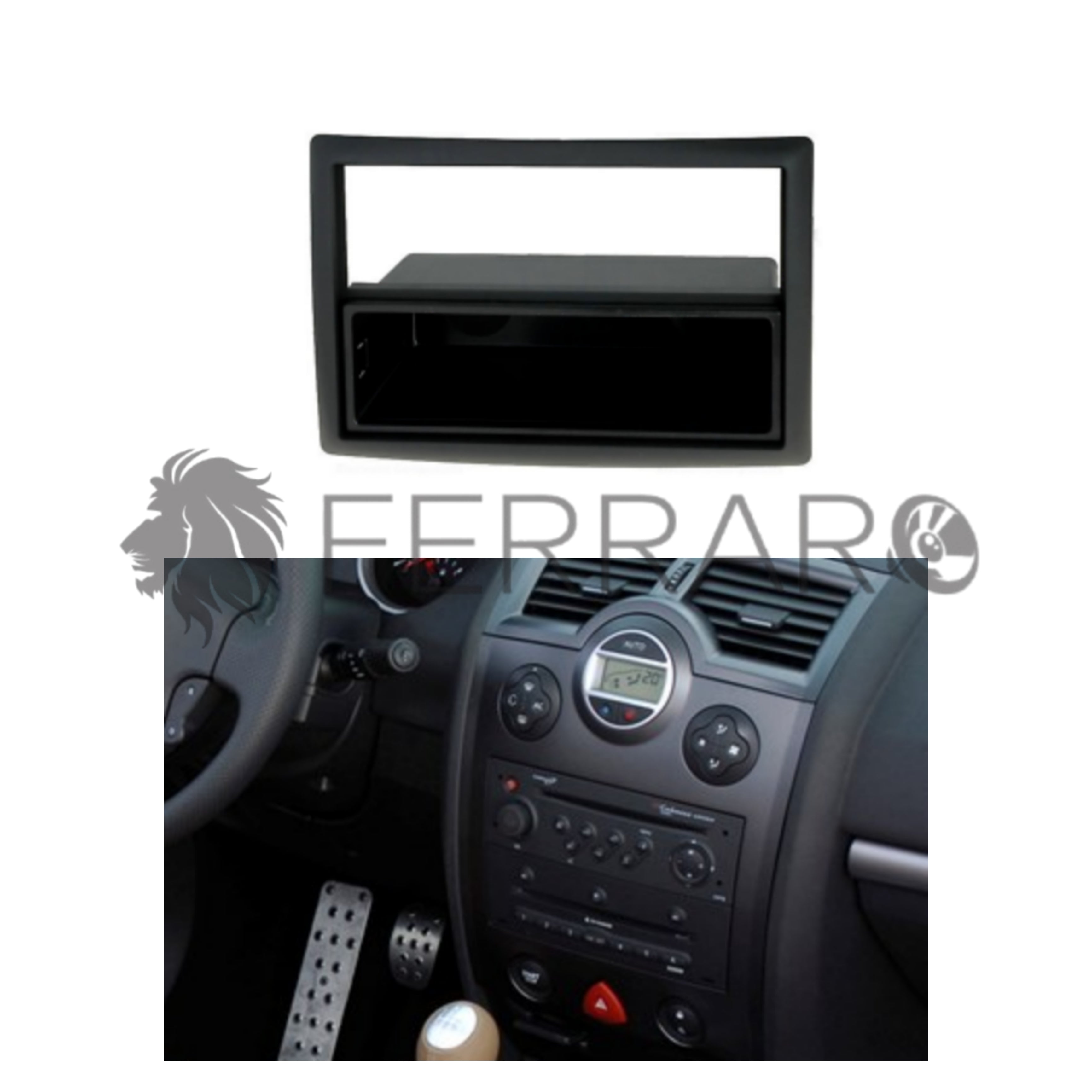 Mascherina 1DIN con Cassetto per Renault Megane (2005-2010)
