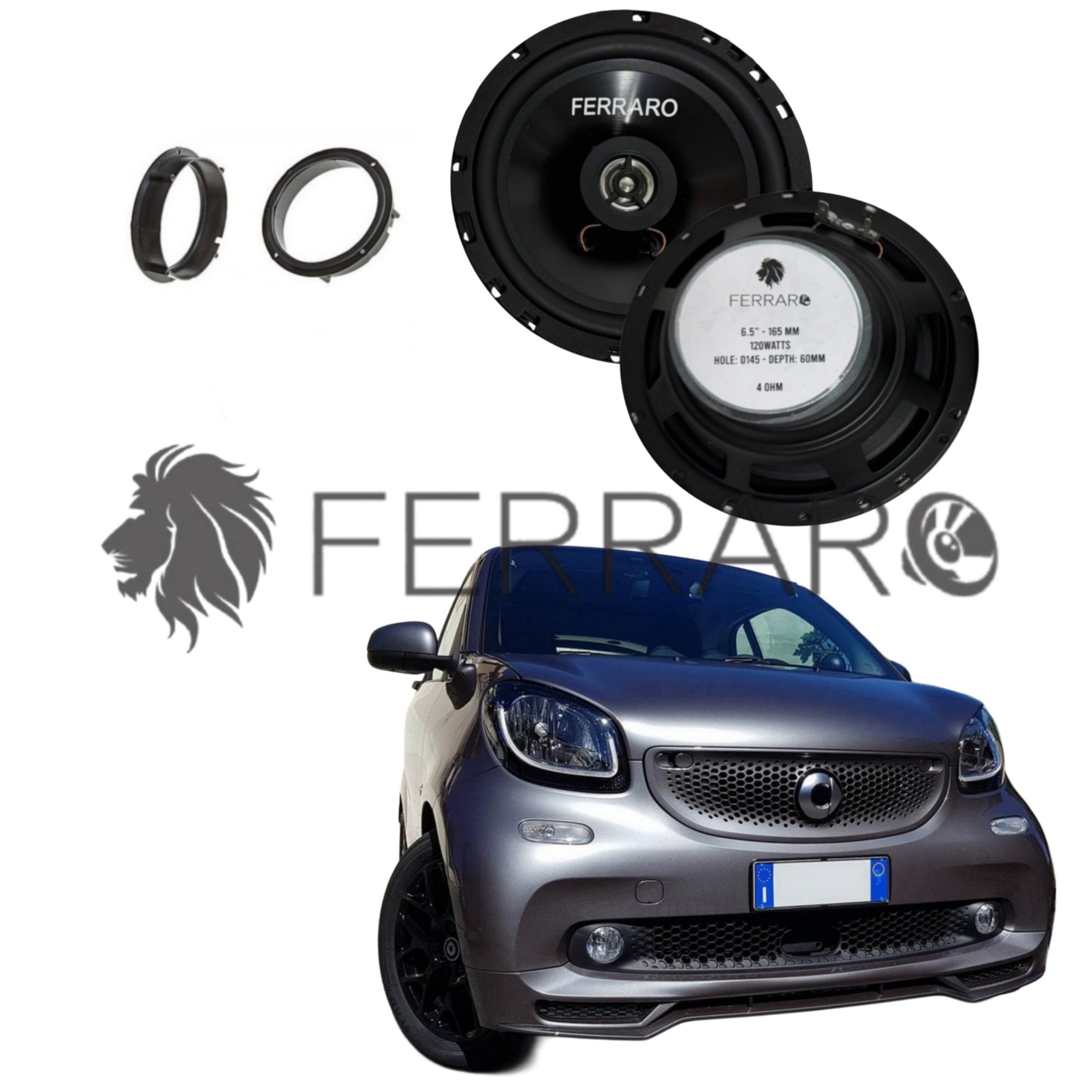 FerraroStore Kit 2 Altoparlanti, ASC-652PC, Anteriori, Smart ForTwo 453