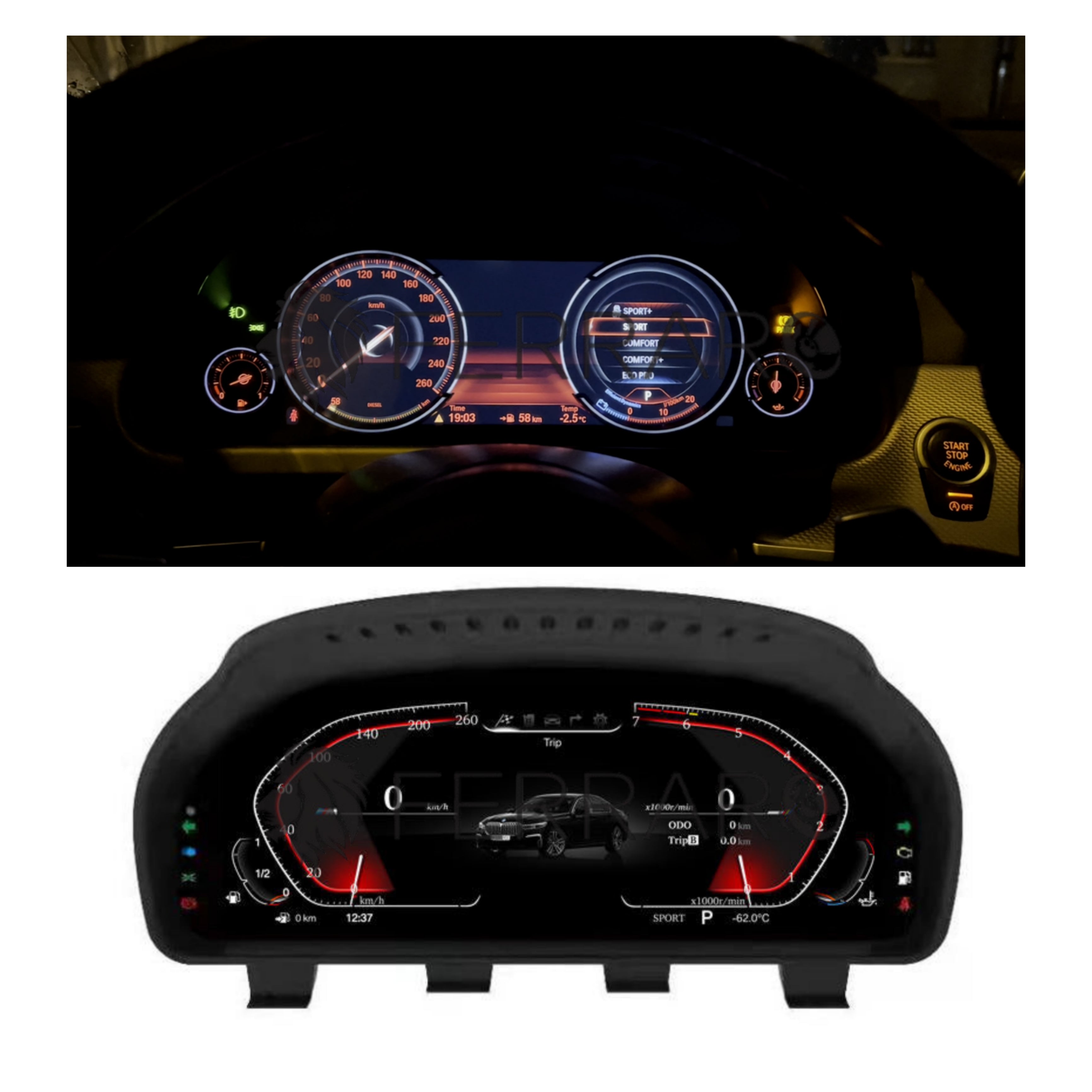 (PRENOTA) Virtual Cockpit 12.3" per BMW X5/X6, F15/F16 (2012-2017), HD Ultra, CarPlay e Android Auto