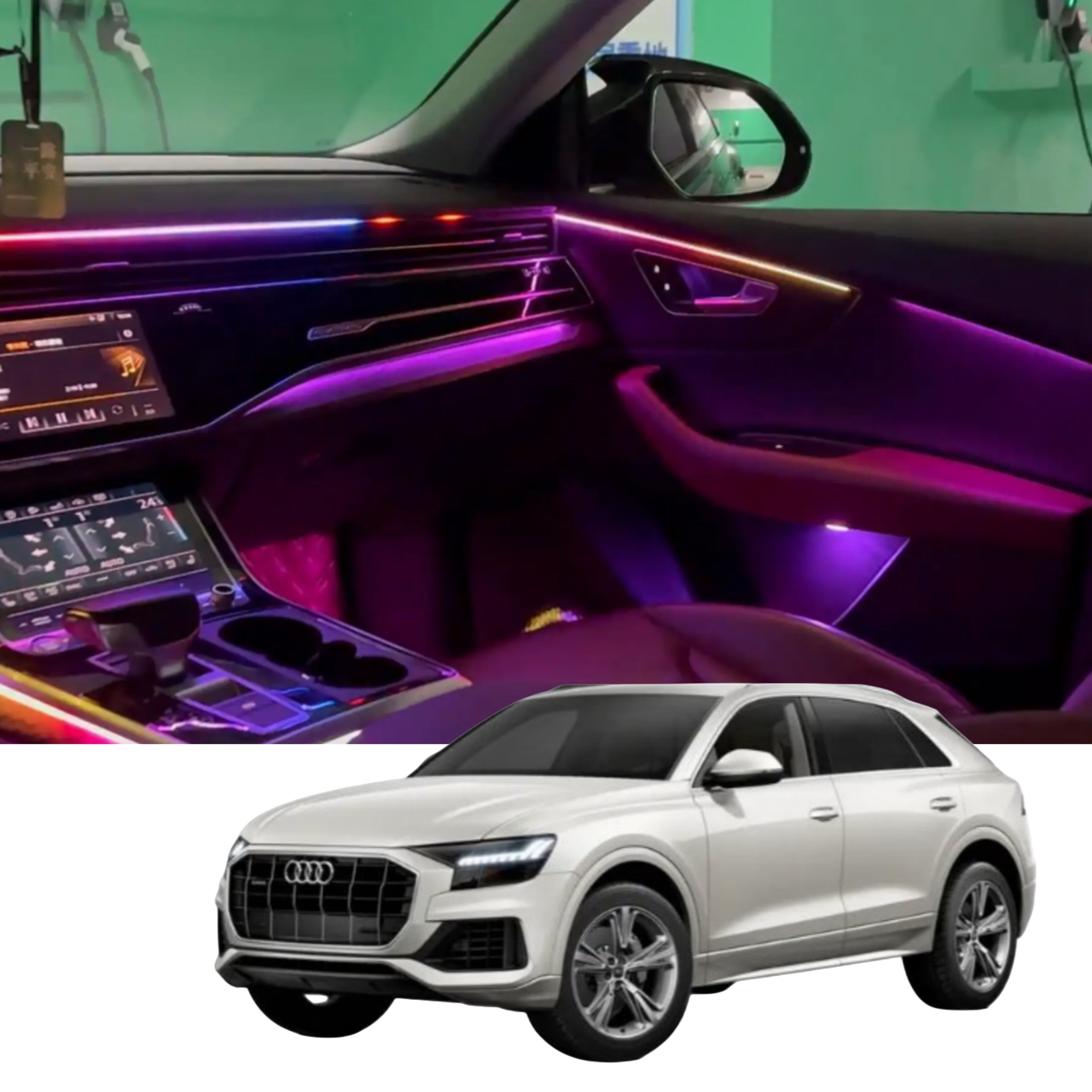 (PRENOTA) Ambient Light per Audi Q8 SQ8 RS Q8 (2018-2024), 256 Colori, APP