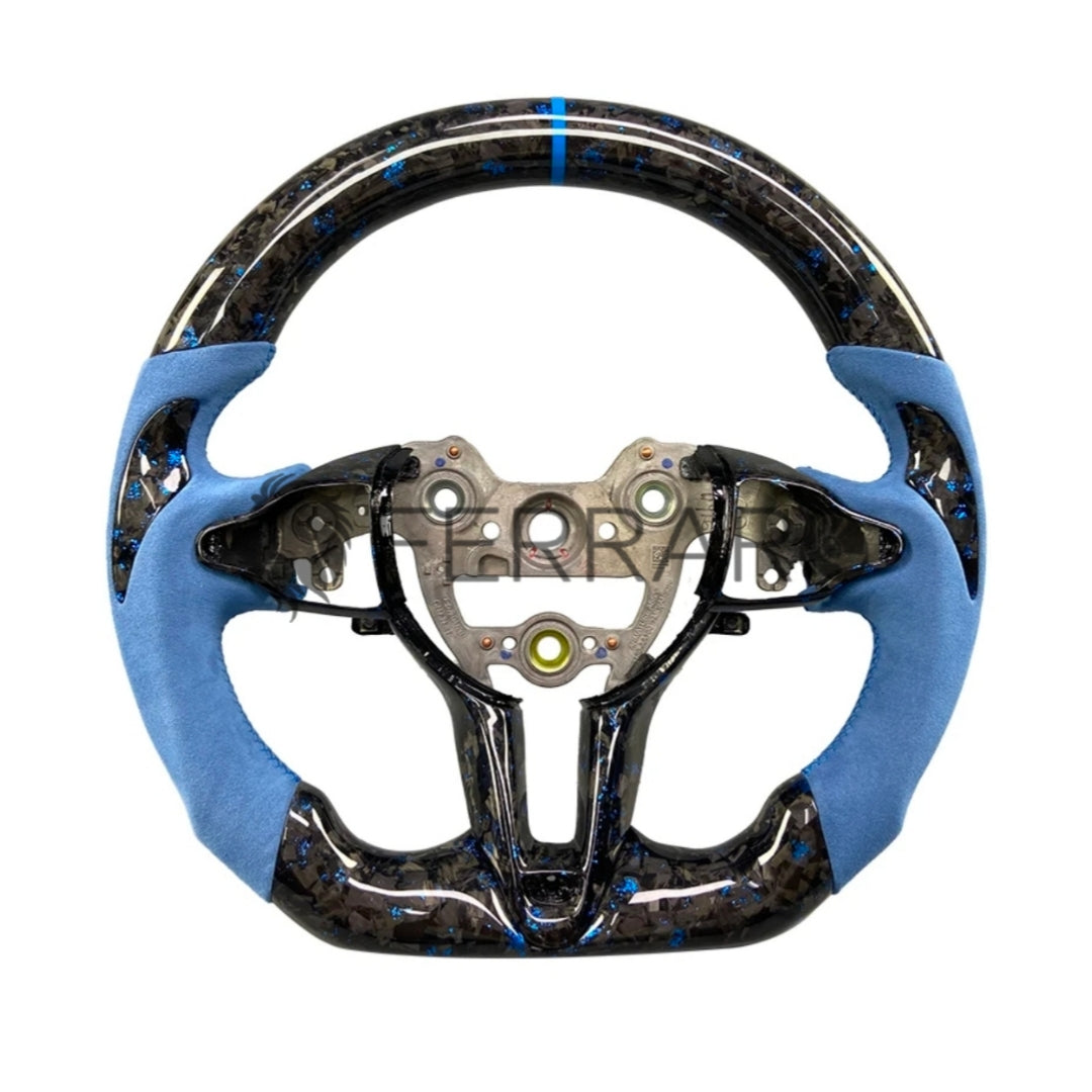 (PRENOTA) Volante Sportivo per Hyundai i30N, i20N, Veloster, Sonata, Genesis, Elantra, Carbonio, Customizzato in Pelle