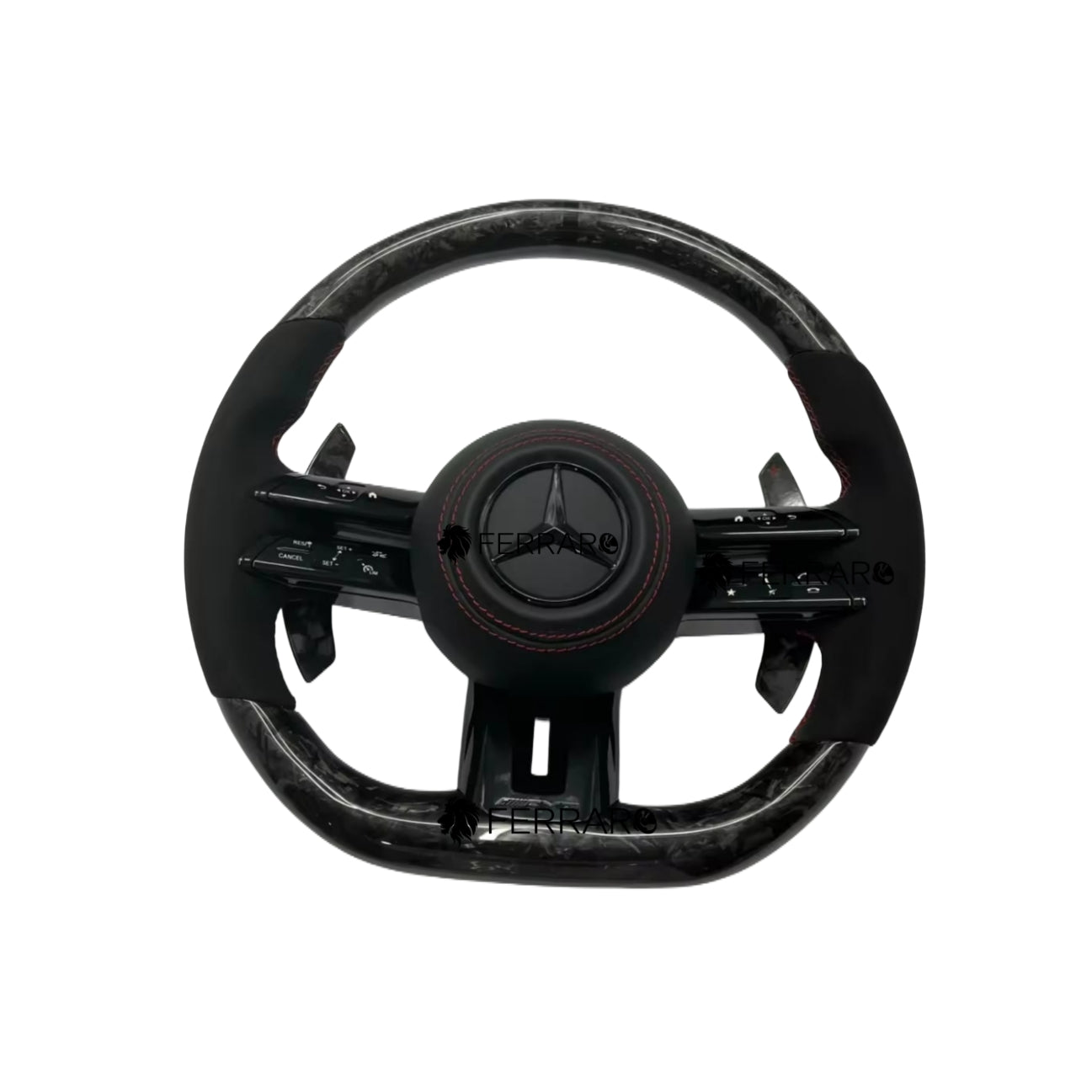(PRENOTA) Volante per Mercedes, Forgiatura, Etichetta Nera, Linea Rossa, AMG