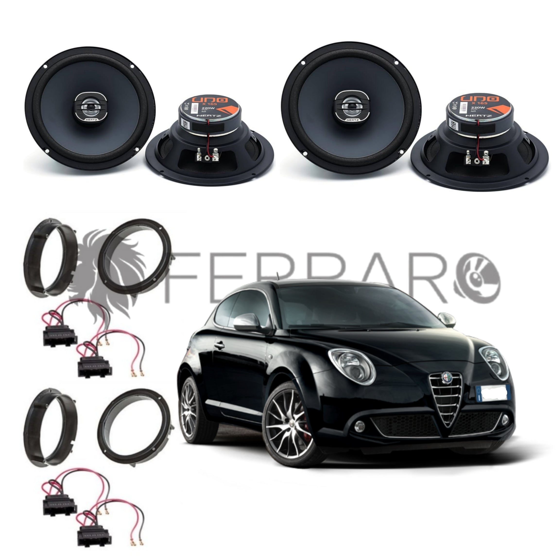 Hertz Kit 4 Casse, X 165, Ant/Post, Alfa Romeo Mito