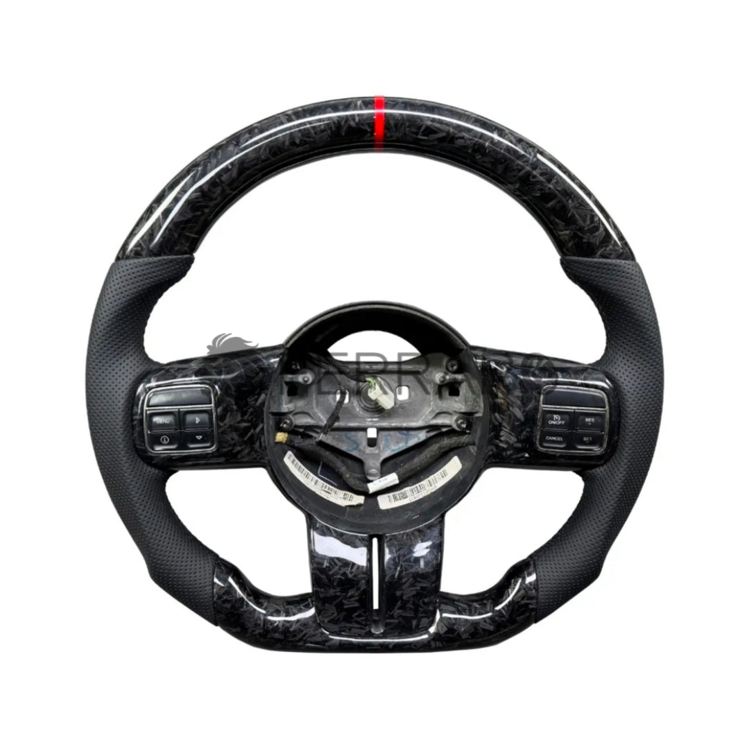(PRENOTA) Volante Sportivo per Jeep Wrangler, Cherokee, Carbonio, Customizzato in Pelle
