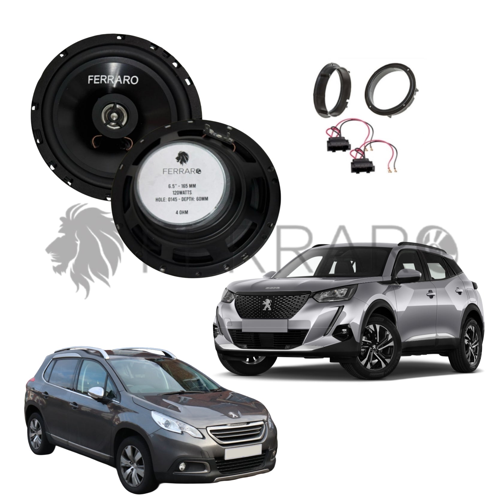 FerraroStore Kit 2 Altoparlanti, ASC-652PC, Ant o Post, Peugeot 2008 1ª/2ª dal 2013>