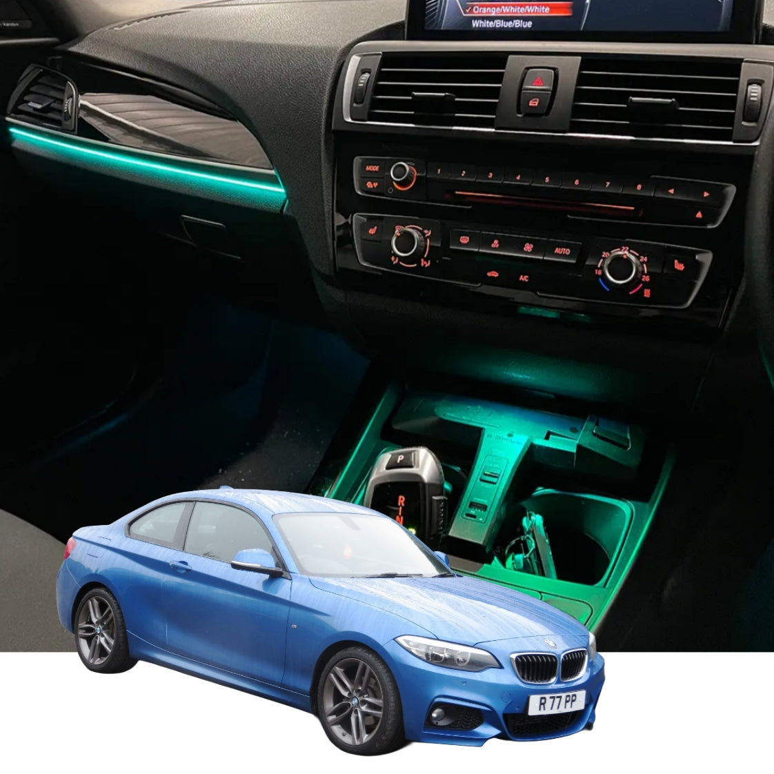 (PRENOTA) Ambient Light per BMW Serie 2, F22, F23, M240i (2013-2019), 256 Colori, APP