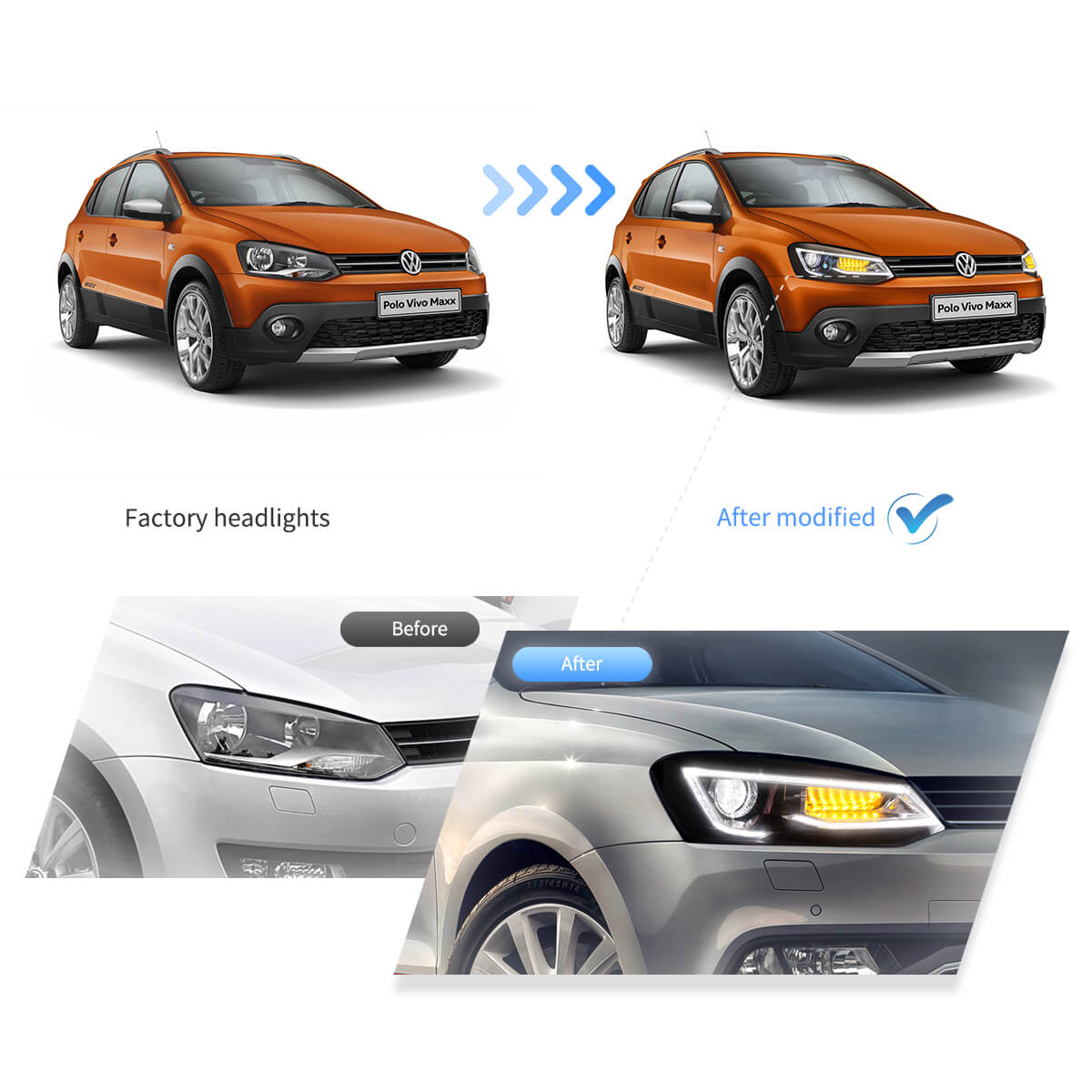 (PRENOTA) Fanali Anteriore Completo per Volkswagen Polo MK5 (2008-2017) a LED