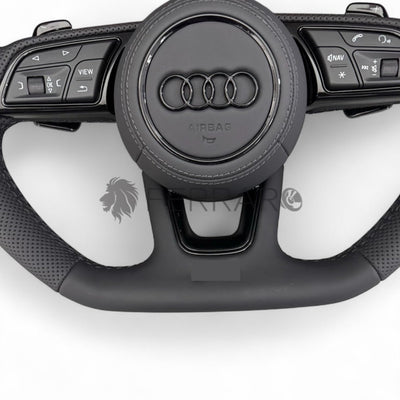 (PRENOTA) Volante per Audi, Pelle Perforata, Palette, Cuciture, RS