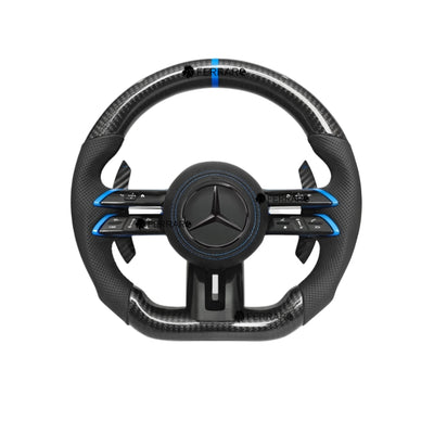 (PRENOTA) Volante per Mercedes, Blu, Logo Nero, AMG