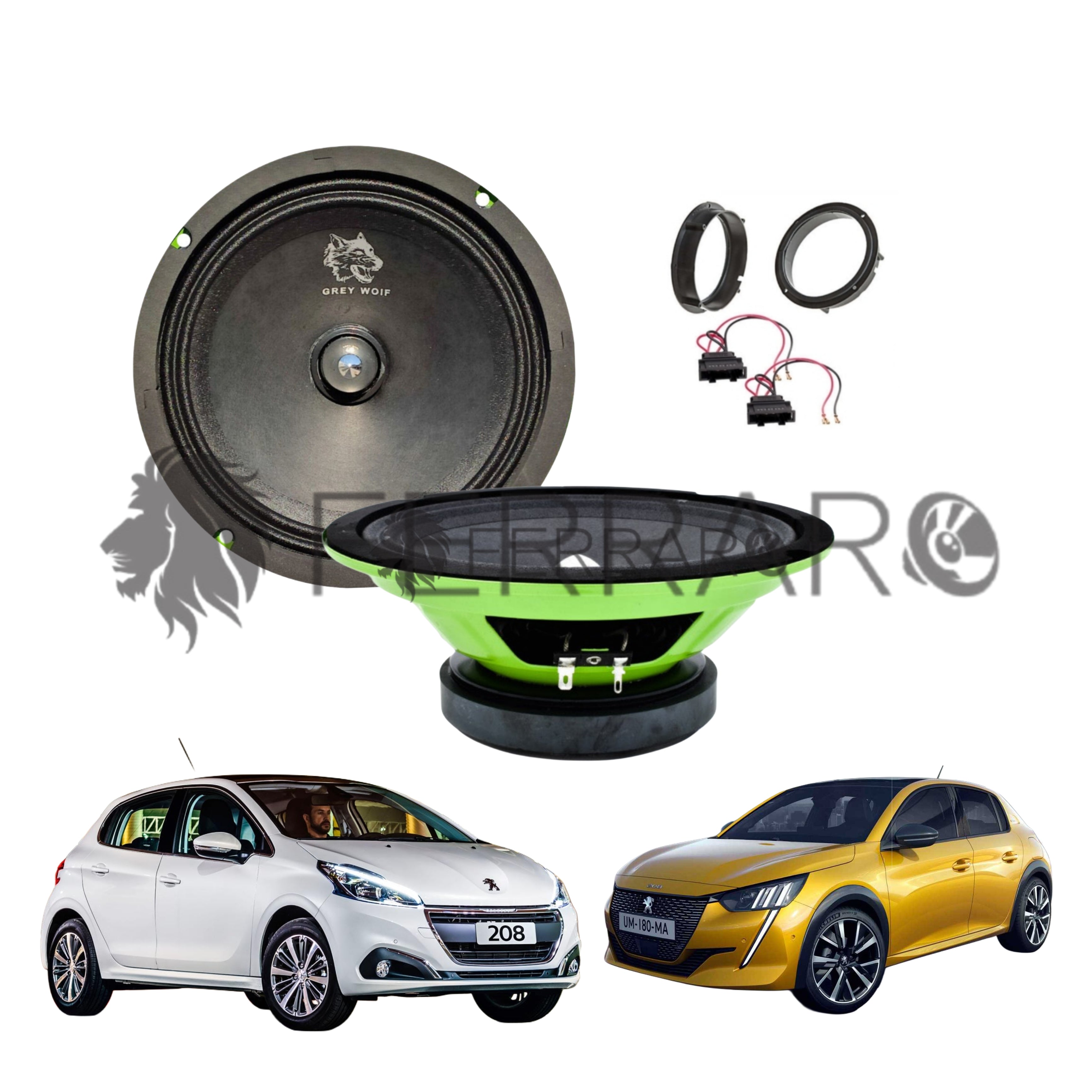 FerraroStore Kit 2 Altoparlanti, PV165.3, Ant o Post, Peugeot 208