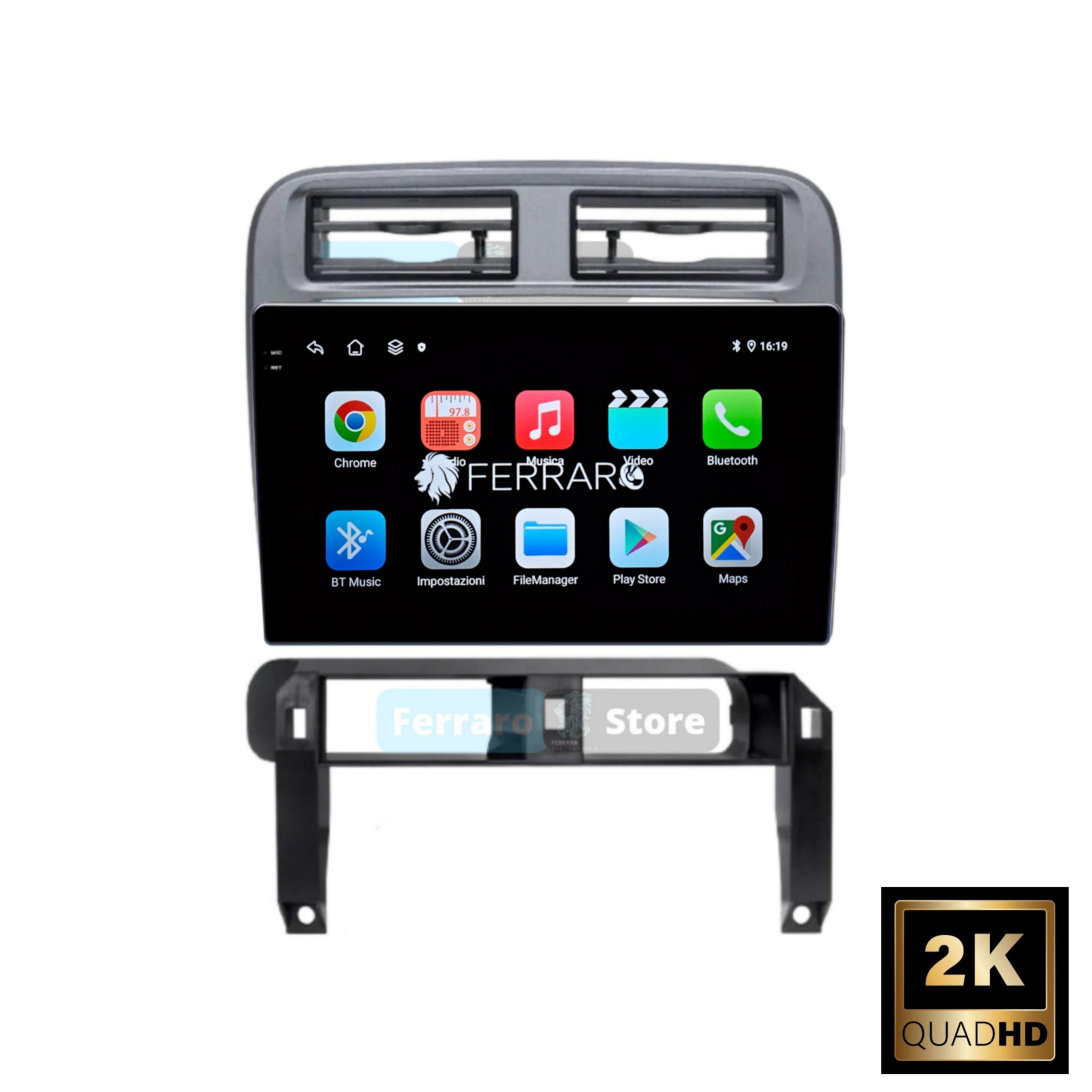 Autoradio per Fiat Grande Punto 9" 2K | 2005-2009 | Android | Bluetooth | CarPlay | Android Auto | 12/256GB Ram