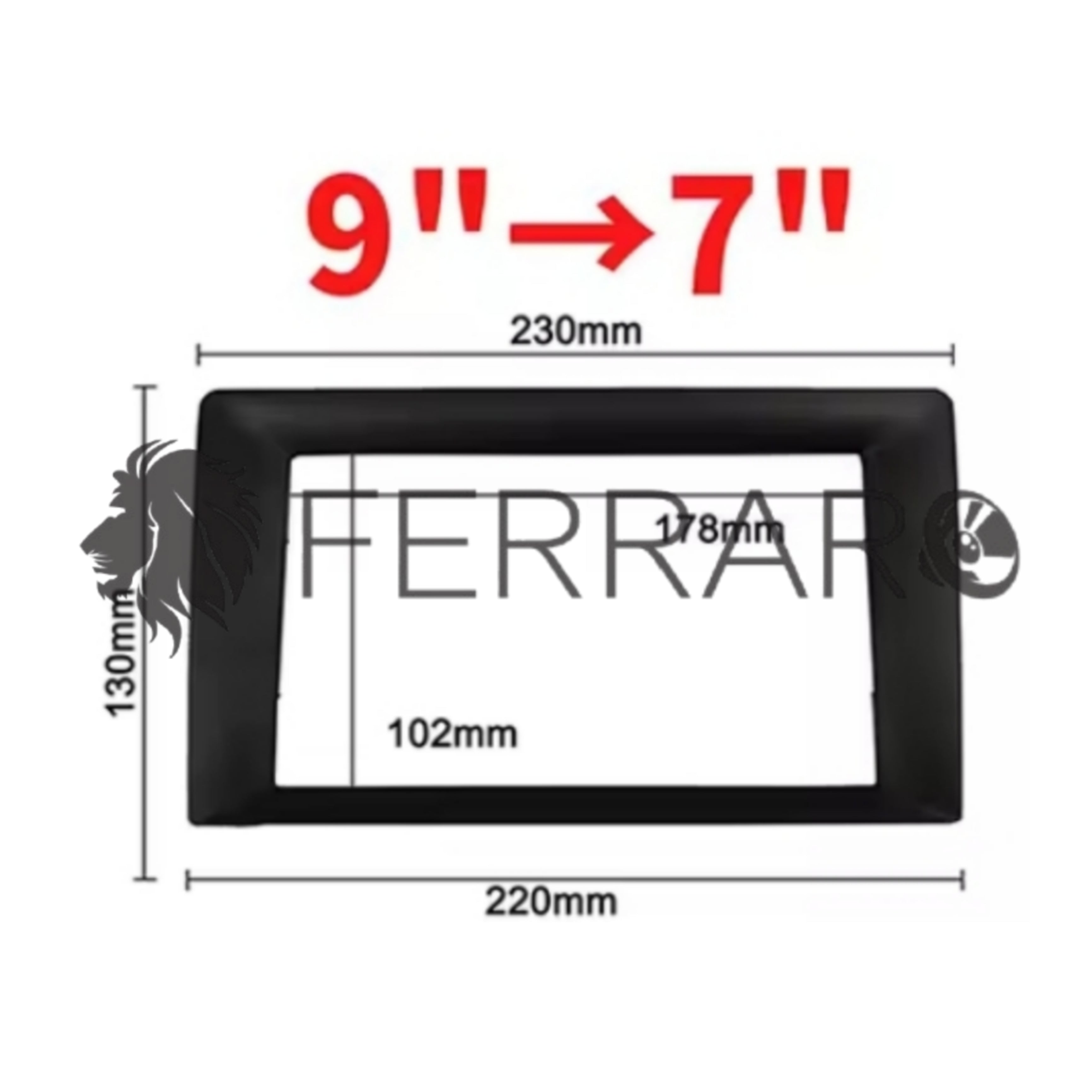 Riduttore Mascherina Autoradio (Universale) Da 9" Pollici a 7" Pollici