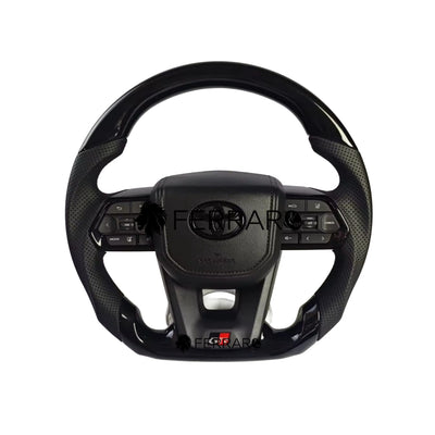 (PRENOTA) Volante per Toyota, Perforato, Filo Nero, Pelle Nera