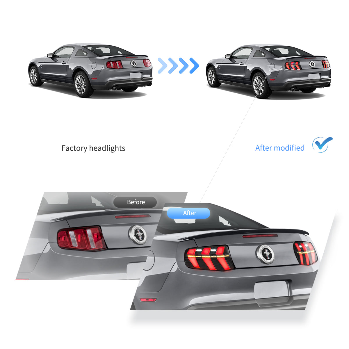 (PRENOTA) Fanali Posteriore Completo per Ford Mustang 5ª Serie (2010-2012) a LED