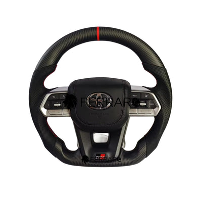 (PRENOTA) Volante per Toyota, Punzonatura, Filo Nero, Etichetta Rossa