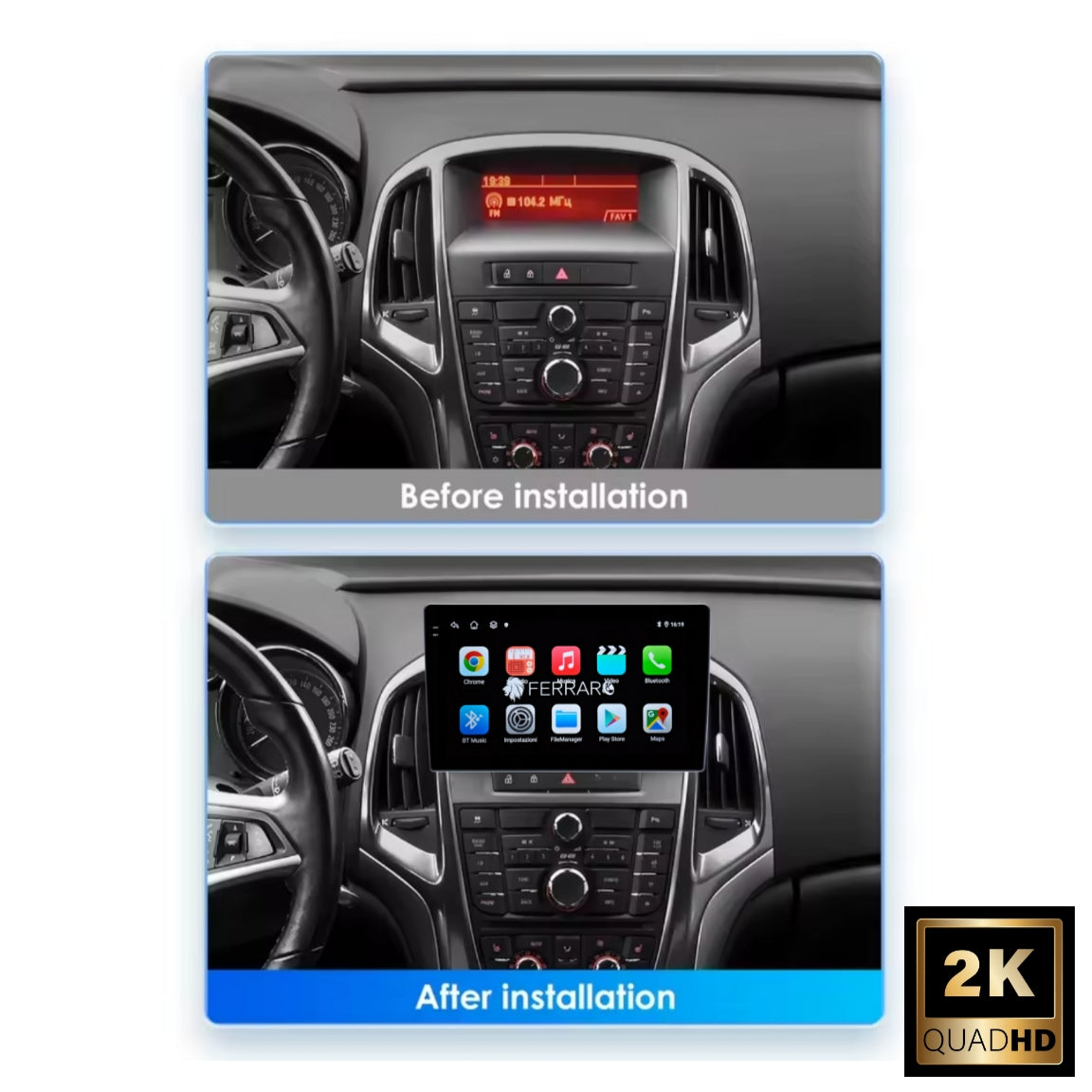 Autoradio per Opel Zafira C Tourer 9" 2K | 2011-2019 | Android | Bluetooth | CarPlay | Android Auto | 12/256GB Ram