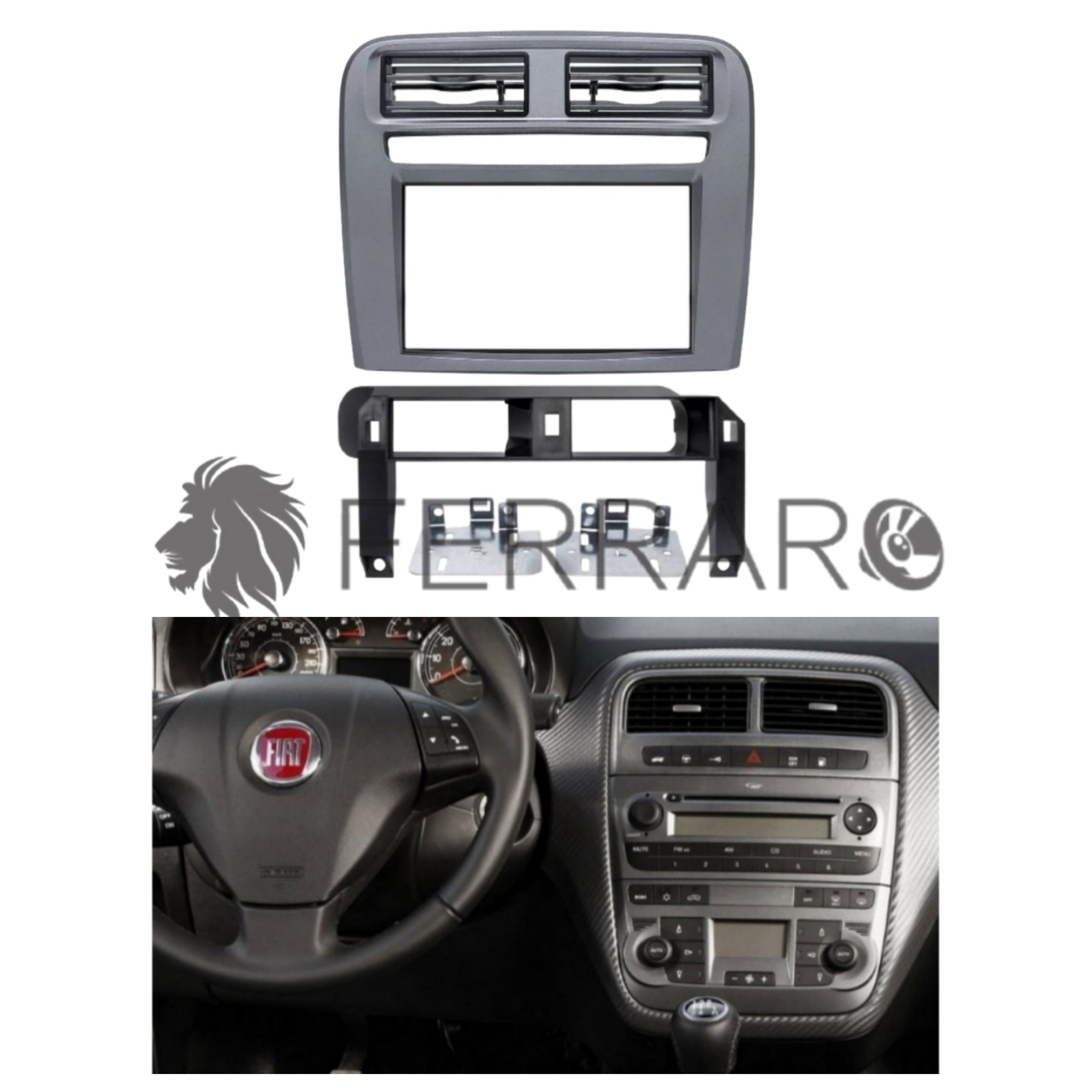 Car radio cover, 2DIN, Fiat Grande Punto