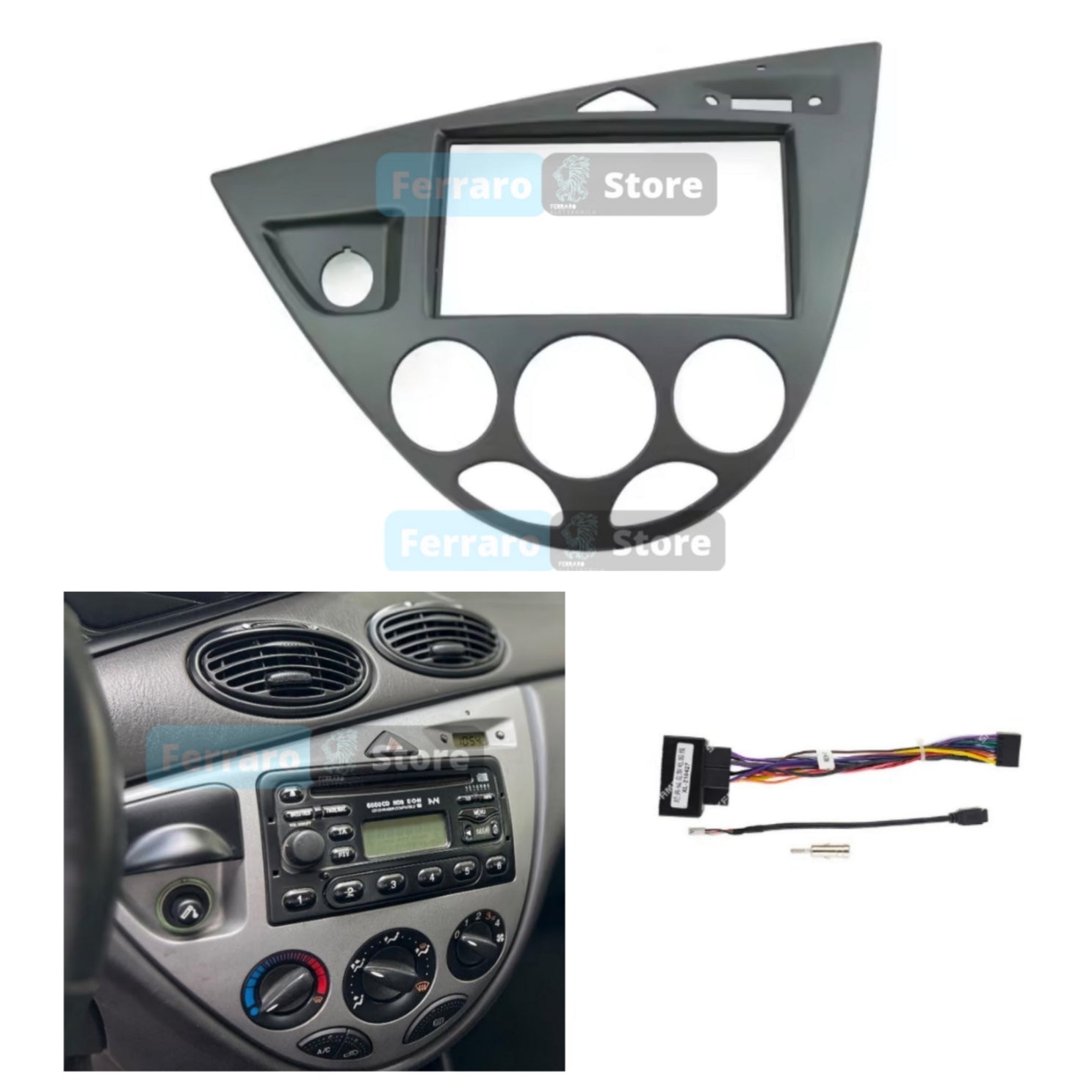 Mascherina Autoradio per Ford Focus MK1 (1998-2005) Ford Fiesta (1995-2001)