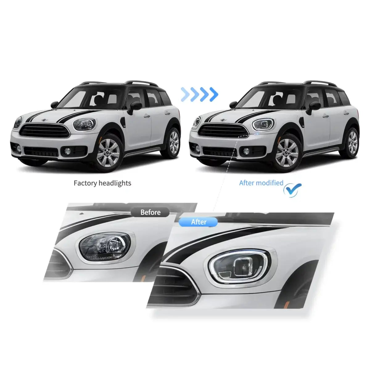 (PRENOTA) Fanali Anteriore Completo per BMW Mini Countryman F60 (2017-2020) a LED