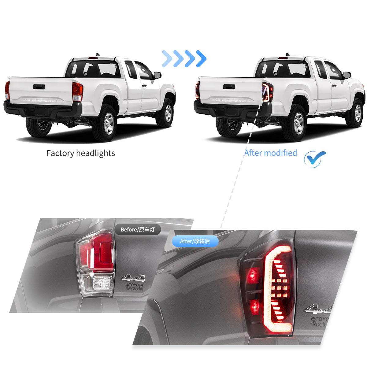 (PRENOTA) Fanali Posteriore Completo per Toyota Tacoma N300 (2016-2023) a LED