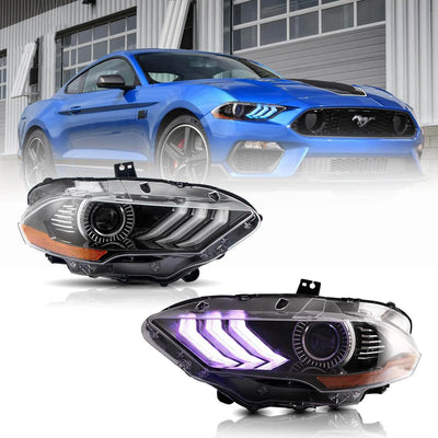 (PRENOTA) Fanali Anteriore Completo per Ford Mustang 6ª Serie (2018-2024) a LED, RGB