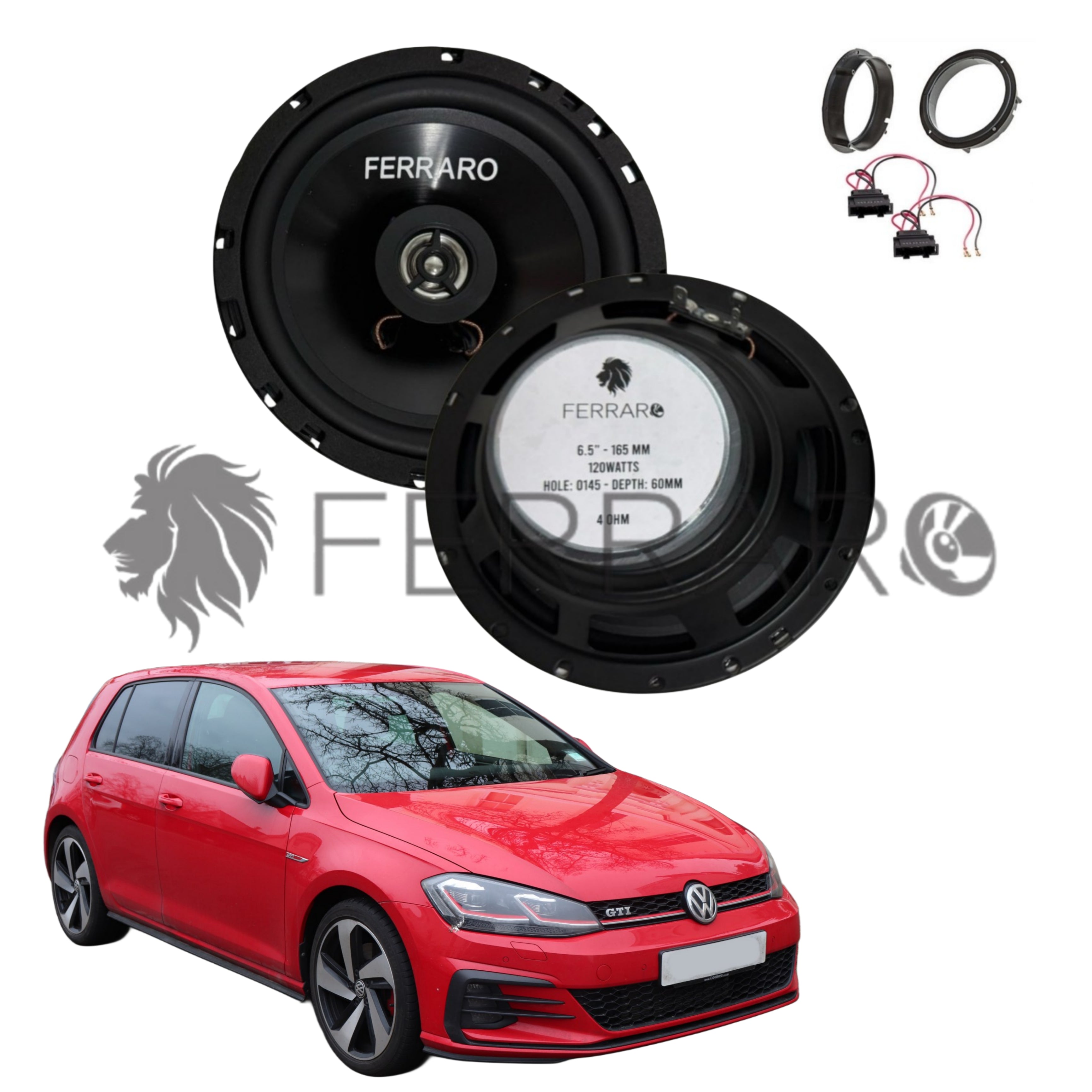 FerraroStore Kit 2 Altoparlanti, ASC-652PC, Ant o Post, VW Golf 7ª Serie dal 2013>