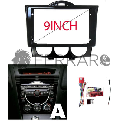 (PRENOTA) Kit Montaggio Autoradio 9"Pollici Mazda RX8 (2003-2012) Mascherina, Cablaggio Autoradio Android