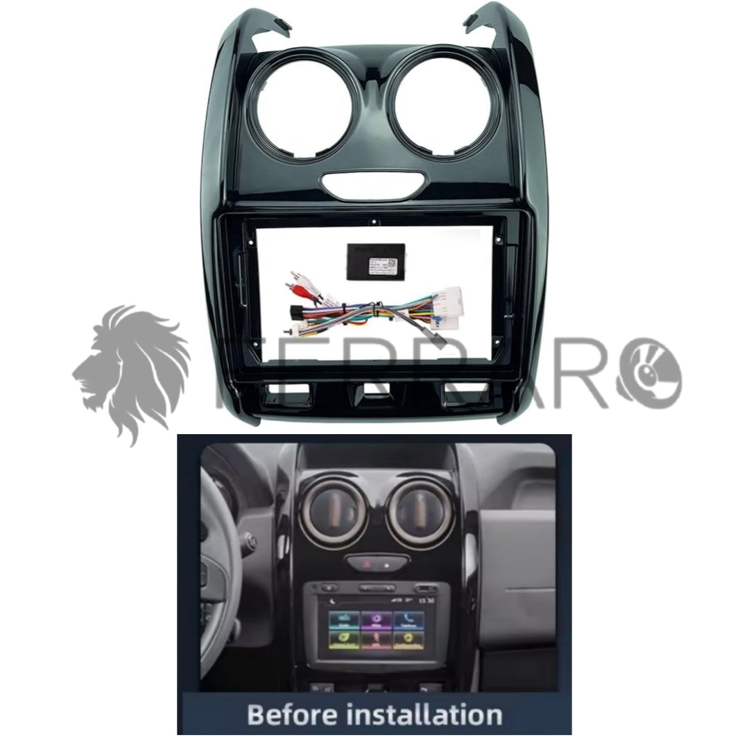 (PRENOTA) Kit Montaggio Autoradio 9"Pollici Renault Duster, Lada Largus Mascherina, Cablaggio Autoradio Android