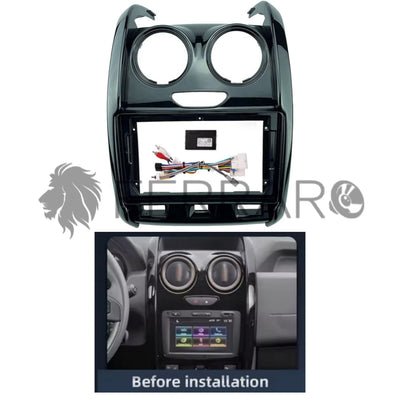 (PRENOTA) Kit Montaggio Autoradio 9"Pollici Renault Duster, Lada Largus Mascherina, Cablaggio Autoradio Android