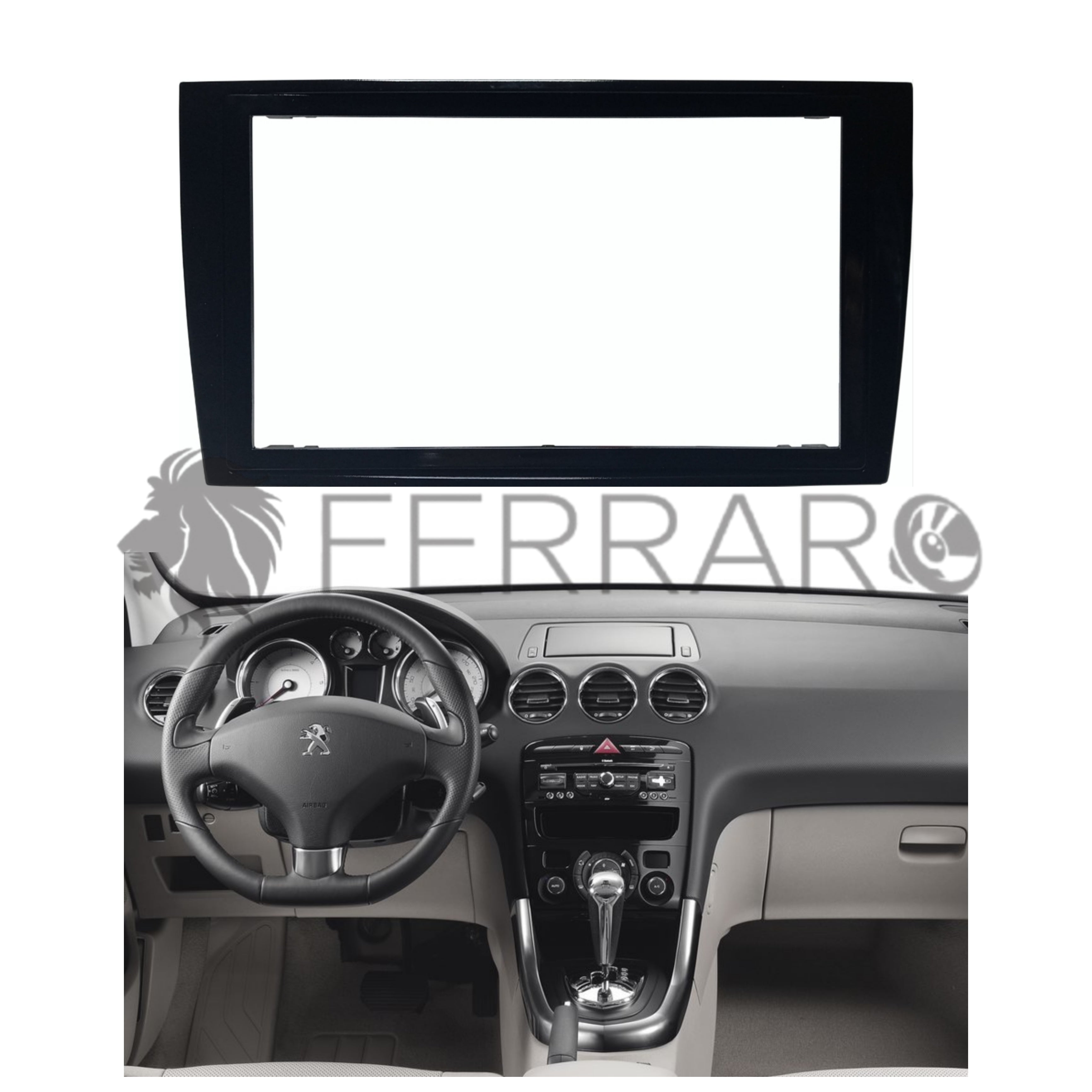 Car Radio Panel, 2DIN, Peugeot 308 from 2007