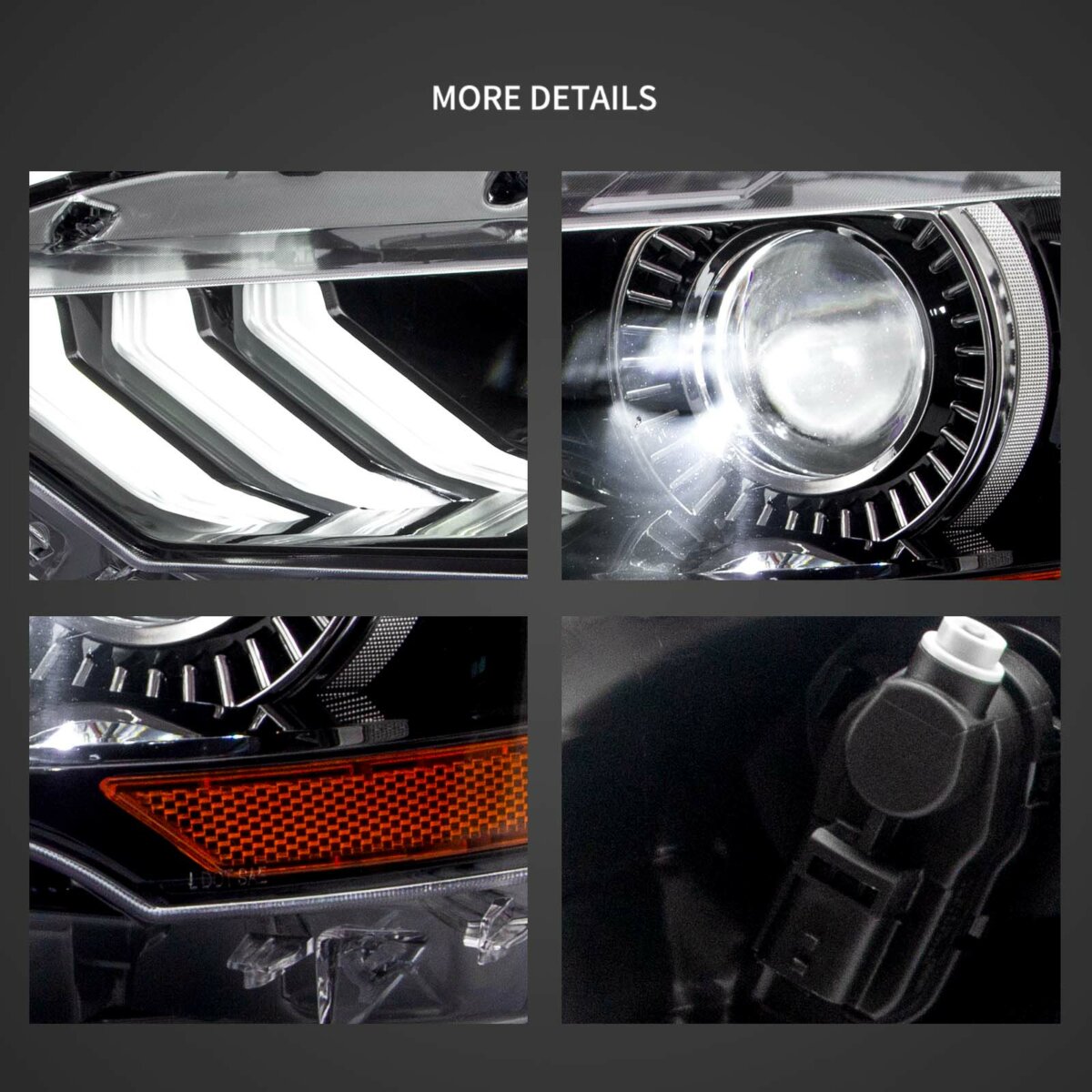 (PRENOTA) Fanali Anteriore Completo per Ford Mustang 6ª Serie (2018-2024) a LED, RGB