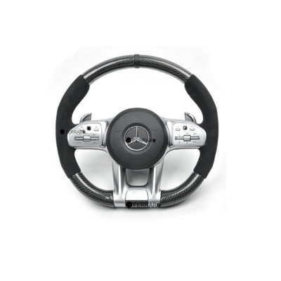 (PRENOTA) Volante per Mercedes, Nero, Logo Argento, Punzonatura, AMG