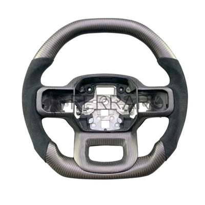 (PRENOTA) Volante Sportivo per Ford F150, Ranger, Explorer, Edge, Carbonio, Customizzato in Pelle