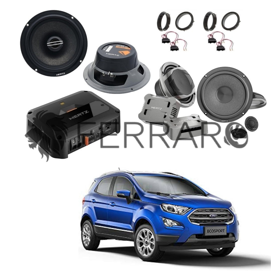 Hertz Sound Amplificatore CP 4.800 4 Canali 4x190w, CK 165, CX 165, Set Cavi, per Ford Ecosport (Dal 2013+)