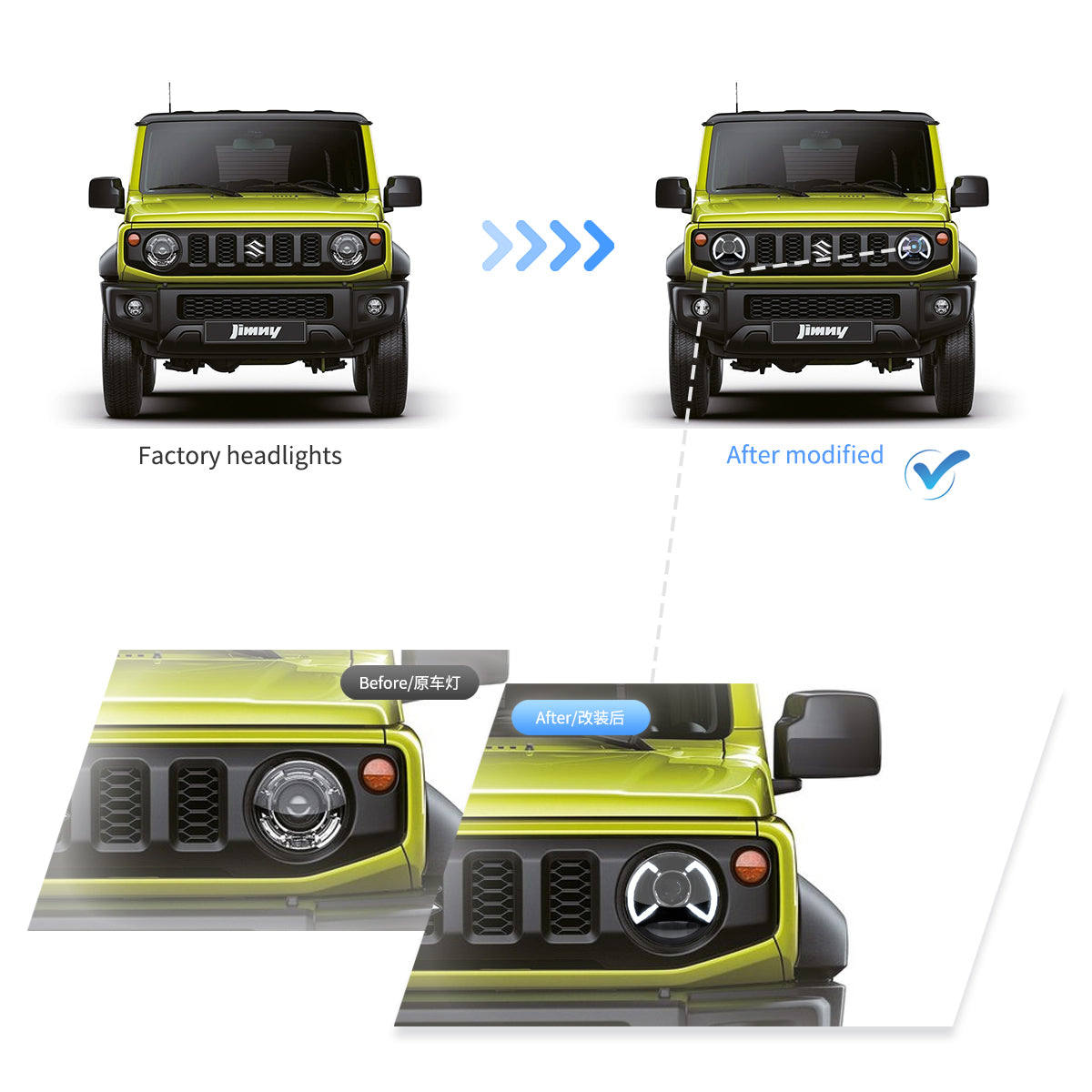 (PRENOTA) Fanali Anteriore Completo per Suzuki Jimny IV (2018-2022) a LED