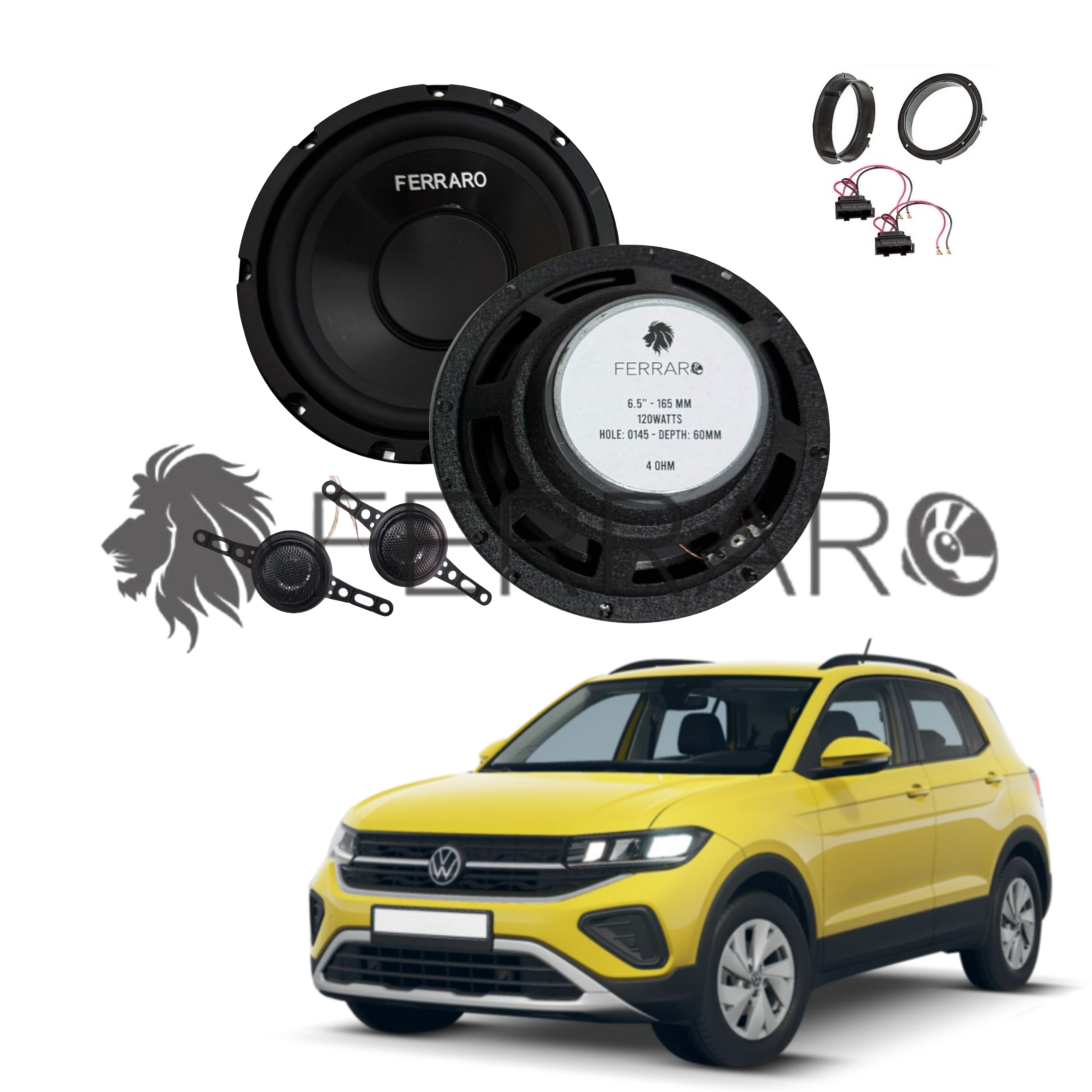 FerraroStore Kit 2 Altoparlanti, ASK-165.2, Anteriori, VW T-Cross (Dal 2018>)