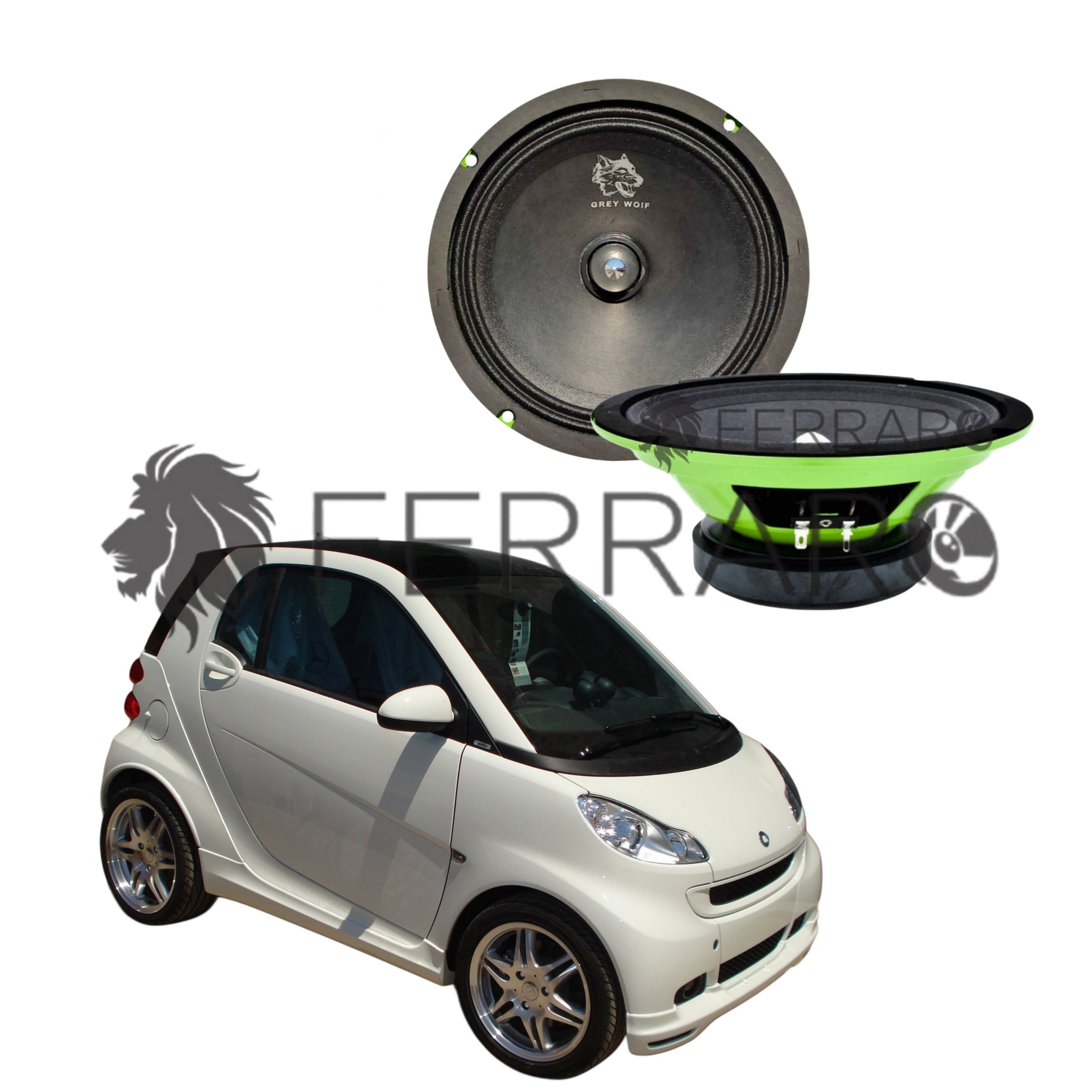 FerraroStore Kit 2 Altoparlanti, PV165.3, Anteriori, Smart ForTwo 451