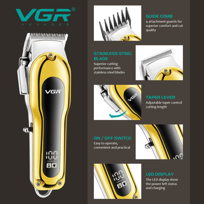 VGR, Tagliacapelli Professionale, Display LED, V-680