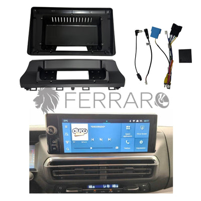 Kit Montaggio Autoradio 10.1"Pollici Toyota ProAce, Citroen Berlingo, Peugeot Partner, Opel Combo (2024+) Mascherina, Cablaggio Autoradio Android