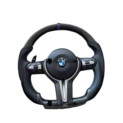 (PRENOTA) Volantie per BMW, Carbonio Diagonale, Filo Tricolore, Punzonatura, Linea Rossa, Sport