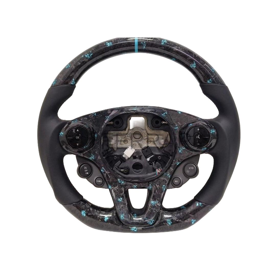 (PRENOTA) Volante Sportivo per Smart 453, Carbonio, Customizzato in Pelle (su Realizzazione)
