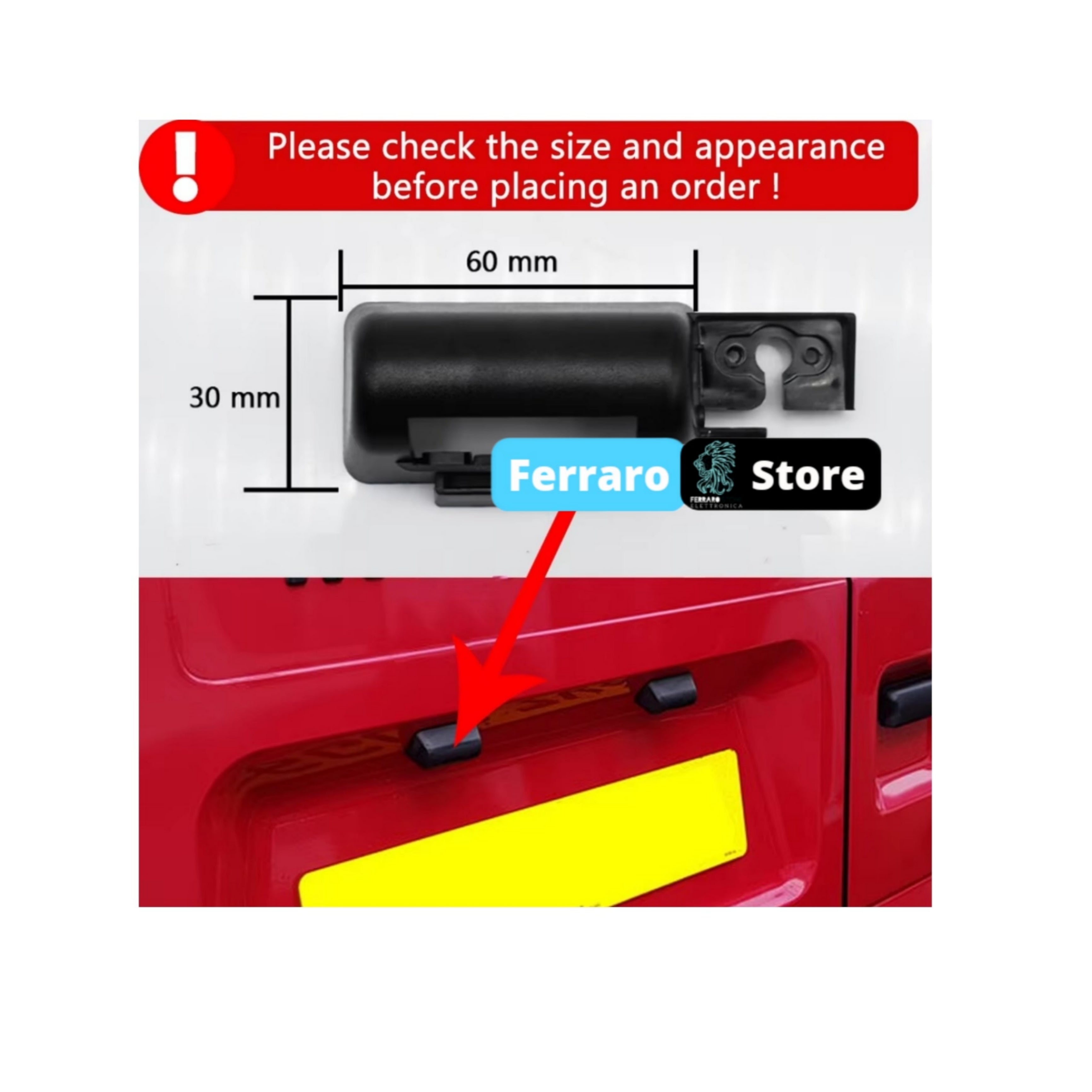 (PRENOTA) Telecamera Posteriore per Ford Transit/Tourneo MK6 (2000-2013) AHD 1920x1080, 170° Gradi