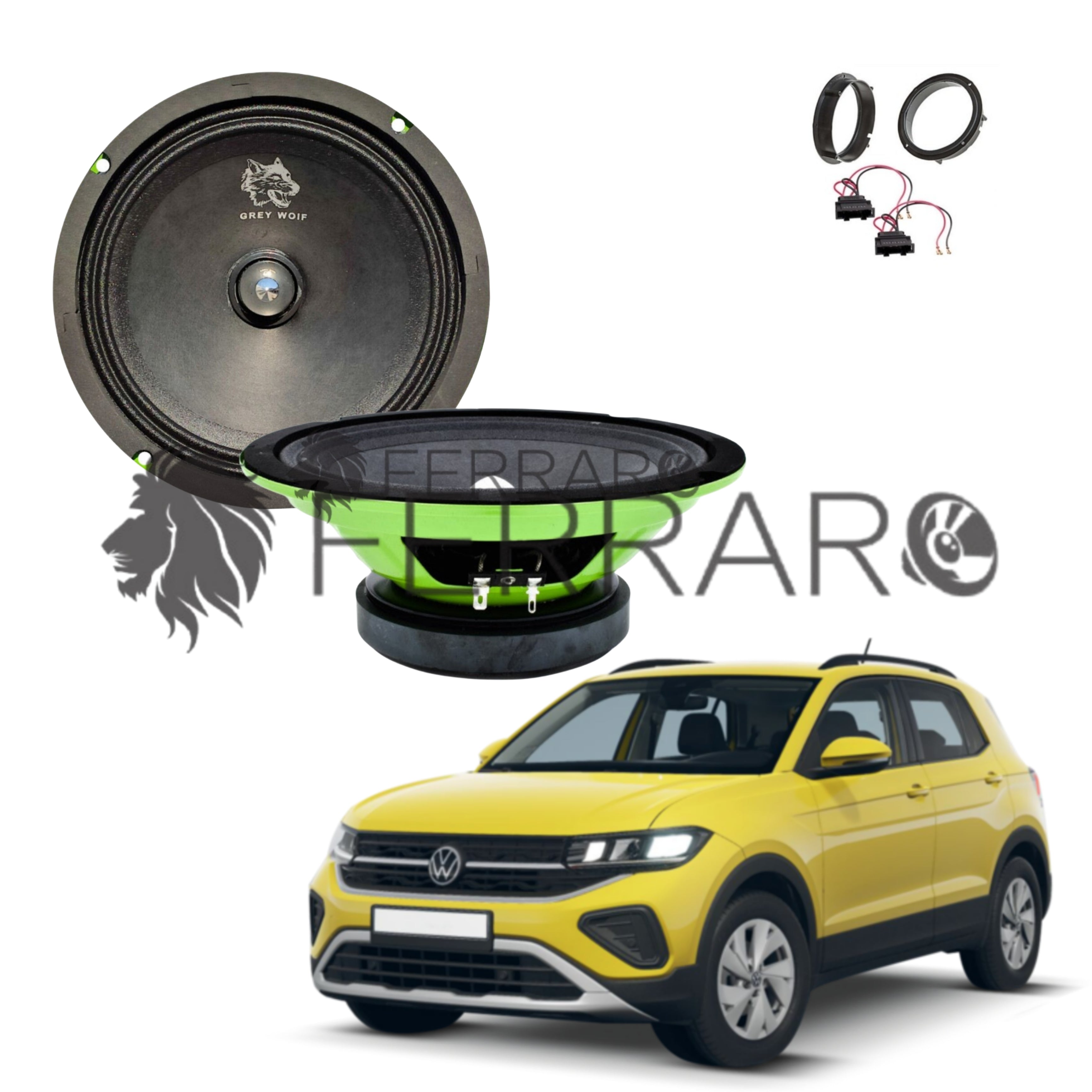 FerraroStore Kit 2 Altoparlanti, PV165.3, Ant o Post, VW T-Cross (Dal 2018>)
